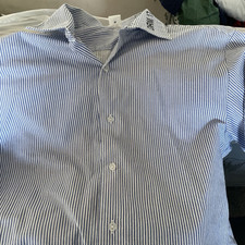 HMP Prison Shirt, blue and white striped 20" collar , original from HMP