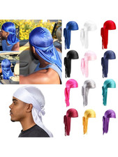 Luxury Silk Black Durag for Men & Women Bandana Sports Du-Rag Headwrap