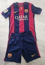 BARCELONA 2014/2015 HOME FOOTBALL  KIT SHIRT AND SHORTS SIZE S 8-10 YEARS 