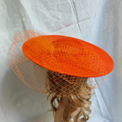 Orange veil veiling wide brim - veil,