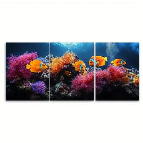 3pcs coral reef underwater - reef, sea