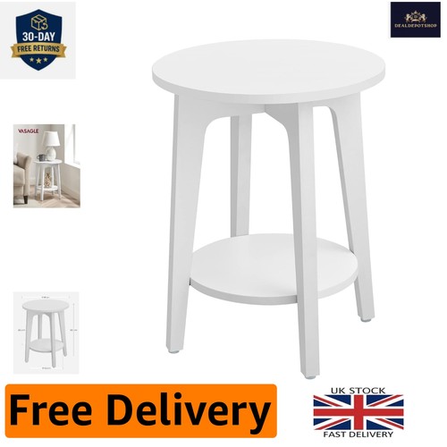 Chic white round side - white,