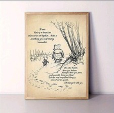 Winnie The Pooh Nursery Printed Canvas Poster Wall Art Baby Bedroom Pictures