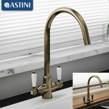 Astini Colonial Traditional Dual Ceramic Lever Monobloc Kitchen Sink Mixer Tap