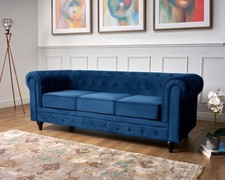 Chesterfield sofa suite velvet - sofa,
