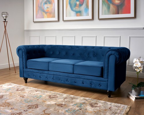 Chesterfield sofa suite velvet - suite,