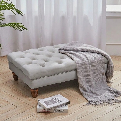 Velvet footstool ottoman - footstool,