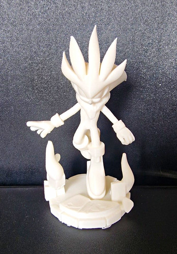 Silver the hedgehog white - white, 3d