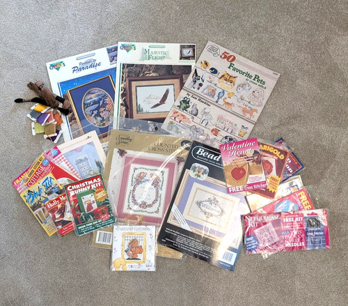 Cross stitch job lot - cross,