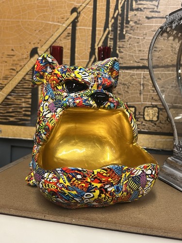 Pop art bulldog statue - art,