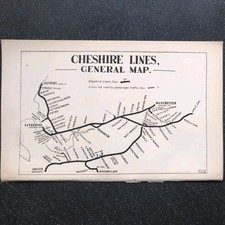 Original 1906 Railway map of Cheshire Line's Railways General Map