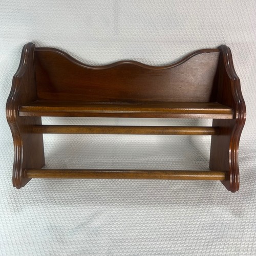 Vtg wood wall plate rack - wood,