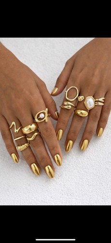 Zara gold pearl abstract rings - zara,