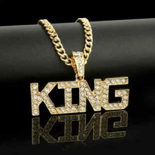 Gold KING Chain Necklace Punk