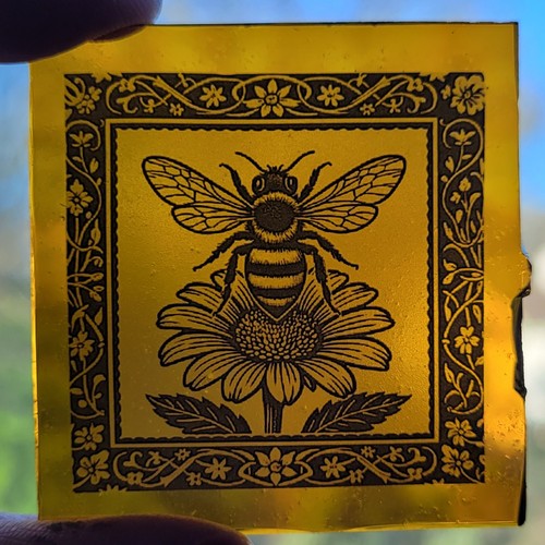 Stained glass bee kiln fired - kiln,