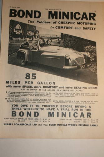 1956 advert for - for, "bond