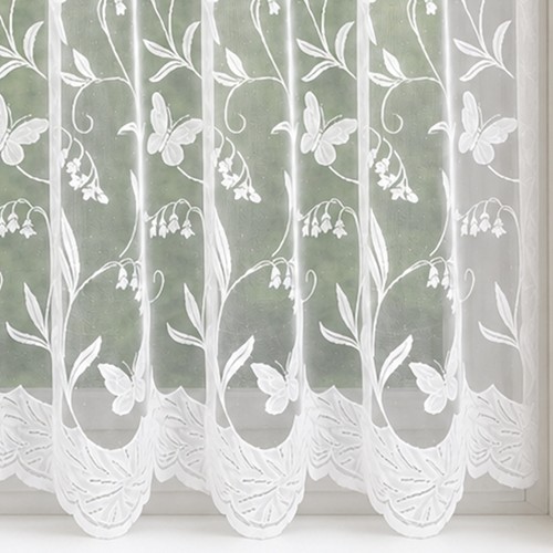 Traditional white net curtains - net,