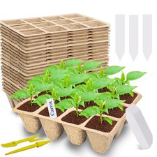 240 Cells Seed Starter Tray, 20 Pack Biodegradable Peat Pots with 200 Labels,...