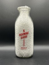 K Ishimine Dairy Kohala Hawaii  Quart Bottle Very Nice