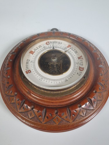 Antique aneroid barometer - aneroid,