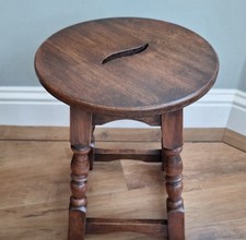 Rare Bevan Funnel Reprodux Oak Lab Stool Side Table 17th Century Style VGC