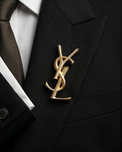 Auth ysl brooch logo gold - auth,