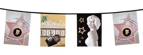 Hollywood flag bunting - hollywood,
