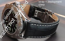 QUALITY THICK REPLACEMENT DEPLOYMENT LEATHER STRAP BAND FOR RAYMOND WEIL WATCH