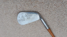 L Prette Hand Forged REGD Rustless Spade Mashie Antique Hickory Golf Club