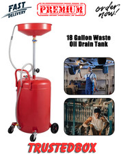 Oil Drain Waste Drain Drainer Tank Pan Caster 18 Gallon Auto Garage Air Heavy UK