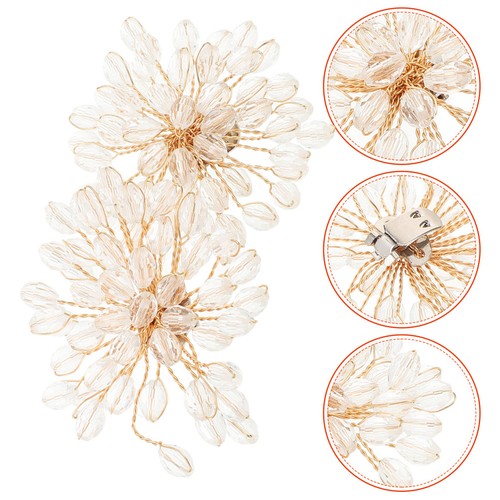 1pair clear flower shoe clips - clear,