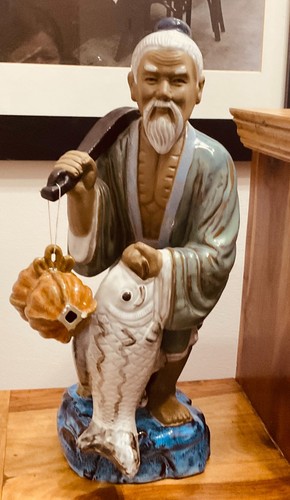 Japanese fisherman figurine - japanese,