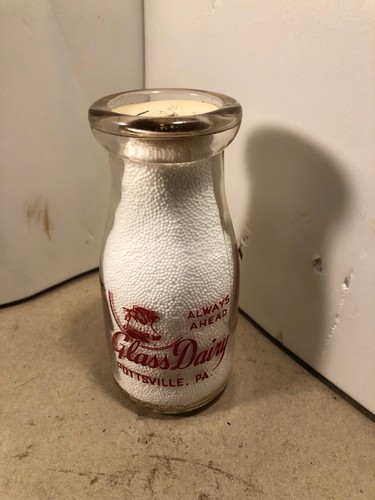 Glass dairy half pint milk - glass,
