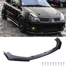 Front Bumper Splitter Lip Spoiler Body Kits + Strut Rods For Renault Clio MK4 RS
