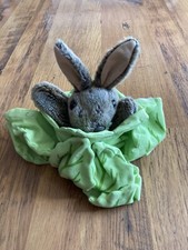 The Puppet Company Rabbit Hiding In Lettuce Hand Puppet 25cm
