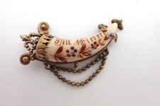 Antique Victorian Painted Horn