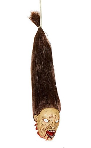 Hanging severed zombie head - hanging,
