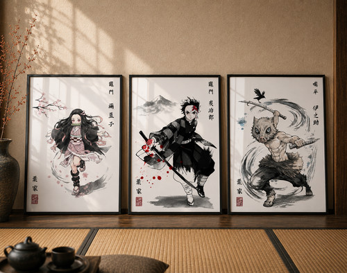 Demon slayer wall art print - art,