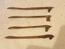 4 Carved Wooden Spoons Animal