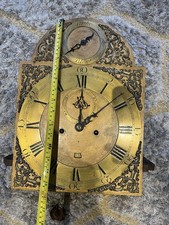 Antique Vintage Rare Grandfather Long Case Grand Father Clock Brass Face Works