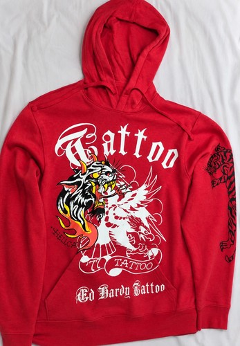 Red white hardy tattoo - red, &