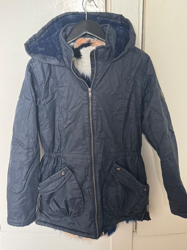 Quilted blue hooded jacket age - jacket,