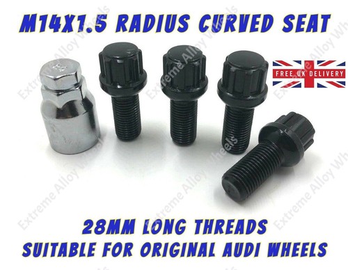 Black locking bolts fits - black, audi