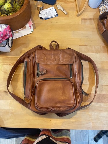 Vintage frye leather backpack - leather,