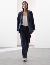 M&S - Autograph Womens Navy Straight Women Trousers