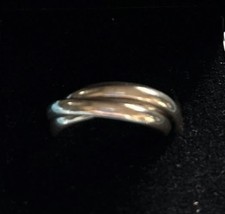 Vintage 1990 925 Sterling Silver Russian Wedding Ring 4g Hallmarked UK Size O