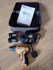 JCB 12V Lithium-ion Cordless Drill Driver 2 x battery charger and case 