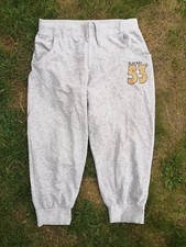 Playboy three quarter Bottoms Uk 12 grey 80’s dance vibe sweatpants~active wear