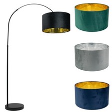 Black arch floor lamp velvet - black,
