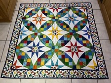 Vintage Hand Made Handmade Patchwork Quilt Butterfly Star Throw Sofa Chair Cover